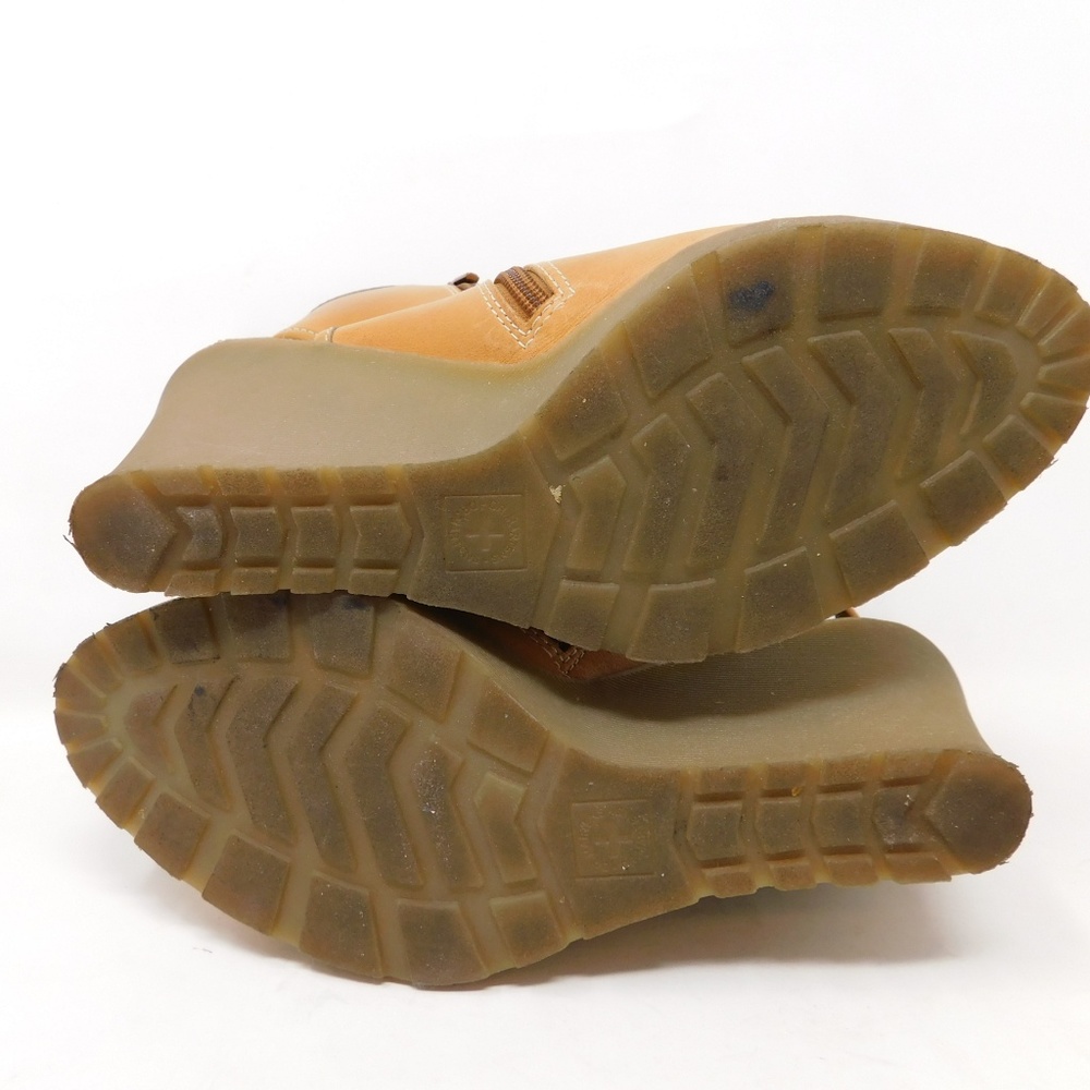 Dr. Martens Tan Lace-Up Peep-Toe Wedge Boots - Picture 6 of 8